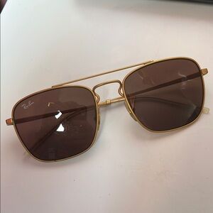 Ray-Ban Gold and Brown Sunglasses. Authentic.